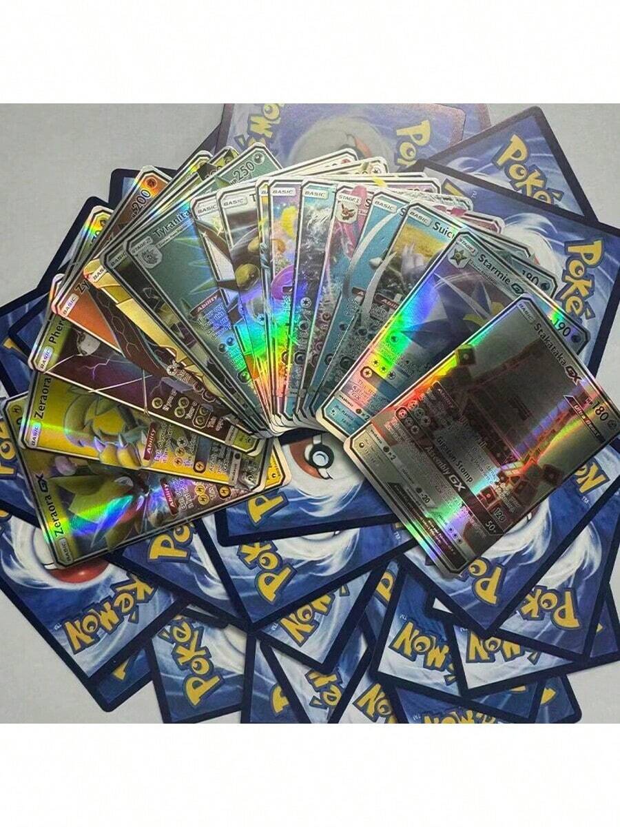 300 piezas Cartas completas en inglés (Serie V, Vmax, Tarjetas GX Raras), artesanía exquisita, alto HP y poder de batalla, regalo esencial para series de anime, juegos, mercancía, fiestas de cumpleaños y festividades - Multicolor - Ver 1