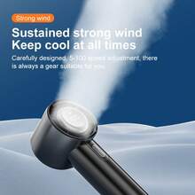 1pc Rechargeable 100-Speed Handheld Fan, 3000mAh Rechargeable Lithium Battery, Long-Lasting, LED Display, Handheld & Desktop, 4 Color Options, Portable USB Fan Ideal For Outdoor Use - Handheld Fan - View 6