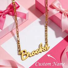 Personalized Name Necklace With Figaro Chain, Handmade Jewelry, Personalized Christmas Gift For Teenager - Multicolor - View 1
