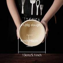 1pc Round Rattan Bread Proofing Basket With Liner, Sourdough Dough Baking Basket, Multifunctional Kitchen Tool, Handmade Bread Shaping Basket, Natural Rattan Material, Perfect For Sourdough And Yeast Baking - Essential Artisan Baking Tool For Home And Professional, Yeast Dough Baking, Homemade Bread Making, Bread Proofing Basket, Baking Essentials, Handmade Bread Tool, Suitable For All 12 Months - White - View 12