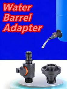 PVC Adapter With Valve, Water Tank Adapter With Valve, Quick Install Rain Water Collection Connector Kit, 1/2" External Thread Connector, Compatible With EU/US Standard Hoses For Irrigation/Storage Tanks, Bucket Taps, Rain Barrel Taps, Water Tank Taps, Garden Hoses, Container Accessories, Hose Fittings - A - View 7