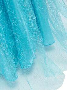 3pcs/Set Gaun Lengan Panjang Jala Biru untuk Anak Perempuan, Set Aksesoris Mahkota & Tongkat Sihir, Kostum Bermain Peran Anak untuk Natal, Pertunjukan Panggung, Pesta - Langit biru - View 9