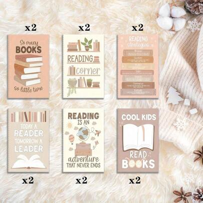 DANPERJI 12pcs/Set 3.2x5 Inch Mini Notebooks With Book Lover Illustrations And Inspirational Quotes, Portable Pocket Memo Pads, Ideal For Teacher Rewards, Office Gifts, Travel Supplies, Perfect Stationery Gifts For Book Lovers And Students