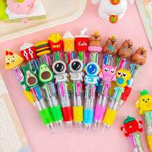 1/45支装随机卡通可爱四色迷你圆珠笔，适合学生使用，四色迷你圆珠笔，手工笔，彩色笔，四色墨水，学生办公文具礼盒套装，0.7mm笔芯，返校必备 - 多色 - 查看 4
