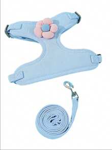 1 pieza Correa ajustable para conejo, arnés y correa con diseño floral lindo para conejo, correa para caminar conejos, adecuado para mascotas pequeñas y conejos, collar y correa para mascotas pequeñas, arnés con correa - Multicolor - Ver 8