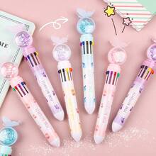 1/2/3/4pcs Random 10 Colors Butterfly Glitter Ballpoint Pens, Suitable For Office, School, Back To School Essential - 10-color Butterfly Ballpoint Pen - View 3