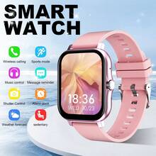 Đồng hồ thông minh thời thượng năm 2024 với màn hình cảm ứng HD 1.83 inch, thông báo cuộc gọi và tin nhắn - Tương thích với iPhone và Android, dây đeo silicon, sạc USB. - Nhiều màu - Xem 17