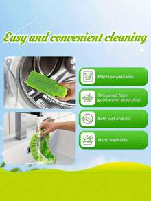 1-6pcs Microfiber Mop Cloth Absorbent Sponge Replacement Reusable Suitable For Swifer Flat Mop Household Accessories Bathroom - Multicolor - View 11