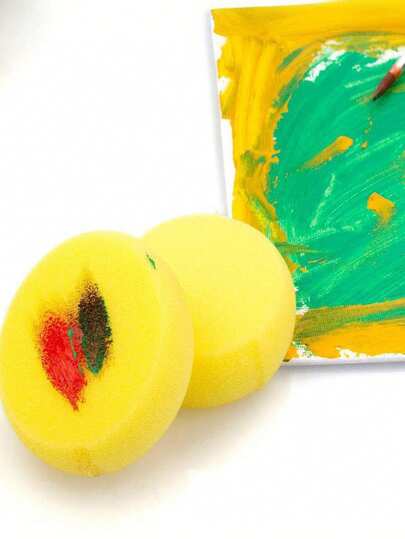 1/5/10pcs Ceramic Foam Sponges, Suitable For DIY - Round Shape, Highly Absorbent, Ideal For Coloring And Cleaning