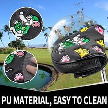 1pc DF3 Mouse Cheese Style Golf Club Head Cover, Golf Putter Cover, Golf Blade Putter Cover, Semi-Circular Putter Cover, Golf Club Head Cover - PU Material With High-End Embroidery, Fits Most Brands - متعدد الألوان - مشاهدة 6