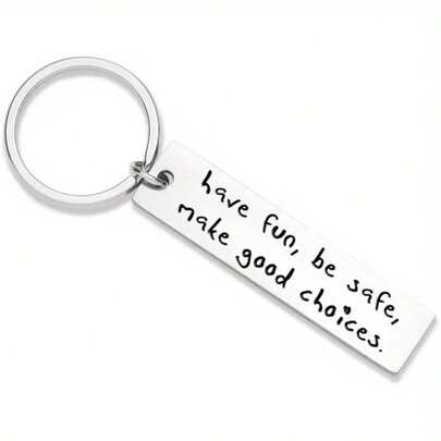 1pc/2pcs Drive I Love You Men's Creative Keychain Engraved Keyring, Gift For Husband Boyfriend