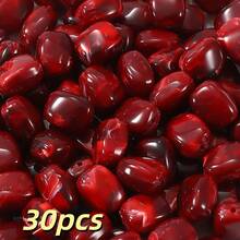 30 piezas de 13*10mm Cuentas sueltas asimétricas de aspecto de piedra acrílica de color mezclado, para hacer pulseras, collares, aretes, cadenas de teléfono, joyería y accesorios de manualidades de moda - perlas atenuadoras - Ver 17
