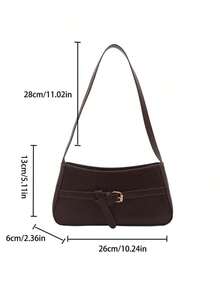 New Fashion Waist Belt Decor Handbag, Suitable Parties, Outings, Vacations, Shopping And Daily Use, Can Store Coins, Phones, Also Suitable As A Work Bag White-Collar, College Students And Office Workers, Elegant Ladies Bag - 咖啡 - 查看 3