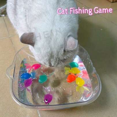 6/12/24pcs Gold Fish & Cat Toys - Interactive Pet Game, Battery-Free, Realistic Fish Shaped Water Toys, Suitable For Indoor And Outdoor Use, Plastic Structure