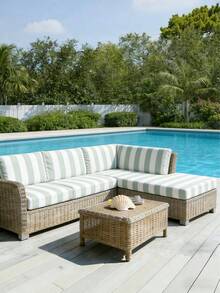1pc Striped Print Milk Silk Sofa Seat Cushion Cover, High Elasticity Dust-Proof Washable Sofa Slipcover For All Seasons, Suitable For Patio, Garden, Pool Side And Various Occasions, Sold Individually - Multicolor - View 5
