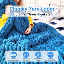 Gdo703deyi  64" Chunky Blanket LoomLoom For DIY Throw Blankets Adjustable Size Hand Knitting Yarn Chunky Reinforce The Connection No Needles Required Beginner Friendly Yarn Craft 64" - 64 - View 4