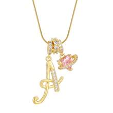 1 Mặt dây chuyền chữ cái bằng thép không gỉ, sang trọng, tối giản, dễ thương, đính đá Cubic Zirconia, có thể cá nhân hóa, là món quà độc đáo dành cho bạn gái và mẹ, kiểu dáng cổ điển và đơn giản, phù hợp cho cả nam và nữ, giản dị và dễ thương, có thể tùy chỉnh, là món quà lý tưởng cho bạn trai, bạn gái, bố, mẹ và gia đình. - Vàng - Xem 5