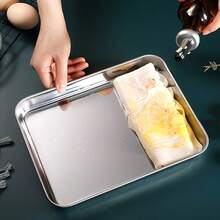 1pc/3pcs Stainless Steel Flat Bottom Steamer Tray, Kitchen Food Storage Container, Suitable For Steaming Vegetables And Baking Cakes - Multicolor - View 8