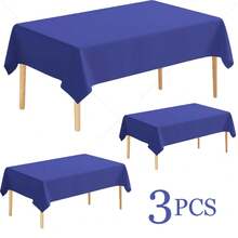 3/1 Pack/Disposable Plastic Tablecloth 54 Inches X 108 Inches, Premium PEVA Party Tablecloth Fits 6 To 8 Ft Tables, Suitable For Indoor Or Outdoor Party, Birthday, Wedding, Valentine's Day, Engagement, Anniversary, Buffet (Red) - Red - View 21