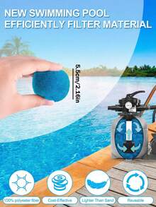 400g - Swimming Pool Filter Balls, Newly Upgraded High-Efficiency Swimming Pool Filter Sand Replacement, Reusable Blue Filter Media Balls, Replaces 40lbs Of Filter Sand, Can Be Used For Multiple Seasons - Cleaning Ball - View 7