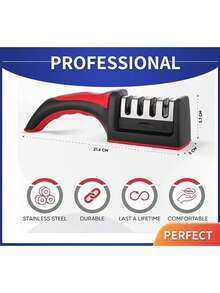 Bộ mài dao nhà bếp nhanh 1 chiếc, hệ thống mài 4/3 giai đoạn, dụng cụ mài dao thủ công phù hợp cho dao đầu bếp, kéo và các loại dao có lưỡi thẳng, thiết kế tiện dụng, dễ sử dụng. - màu đen - Xem 8
