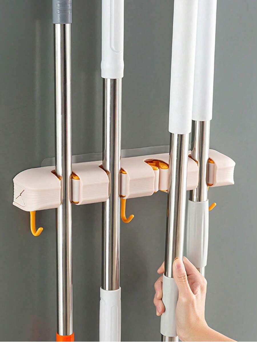 Giá treo chổi lau nhà gắn tường không cần khoan, kẹp chổi lau nhà, giá treo đồ dùng cho ban công và phòng tắm. - nhiều màu - Xem 1