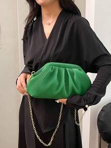 Dedoo Túi dự tiệc, túi cầm tay mới, túi xếp ly, túi dự tiệc cưới, túi thời trang. - màu xanh lá - Xem 3