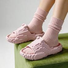 Pantuflas cómodas con suela blanda y diseño de dibujos animados para niños - Rosa - Ver 2