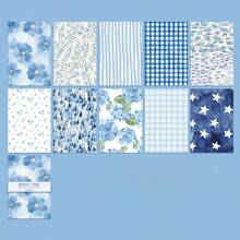 50pcs Vintage Geometric Floral Pattern Scrapbooking Paper, Creative Diary Decorative Paper, Suitable For Art Craft Scrapbooking, DIY Diary Decoration And Background Scrapbooking Paper - A - View 5