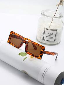 1pc European And American Retro Cat Eye Frame Y2K Fashion Glasses, Versatile Lightweight Leopard Print Bohemian PC (Polycarbonate) Fashion Glasses, Suitable For All Seasons - Multicolor - View 3