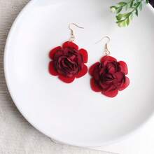 1 Pair Delicate Rose Flower Shaped Earrings, Suitable For Daily Wear, Gift For Women - Multicolor - View 11