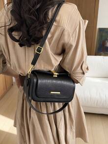 Women's Fashion Trapezoid Handbag, Elegant Minimalist Design, Versatile Shoulder/Top Handle, Large Capacity - Black - View 4
