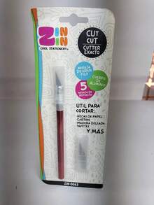 CUTTER EXACTO Body DE ALUMINIO ZINZIN plumones papeleria papelería escuela Producto de calidad Diseño moderno Uso diario Perfecto para regalo Duradero - EXACTO - Ver 4