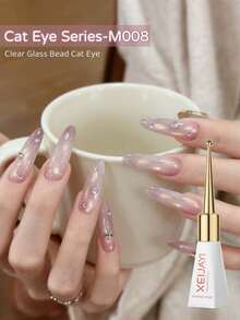 XEIJAYI 1瓶10毫升粉色猫眼磁性凝胶指甲油，UV/LED灯固化，可卸除，夏季女士礼物 - 粉色 - 查看 2