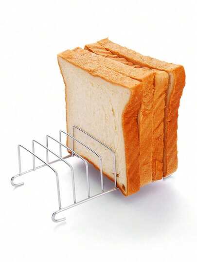 1pc Stainless Steel Air Fryer Rack Accessory, Suitable For Square Air Fryers, Home Bread Toaster Clip Tool Combo, Kitchen Supplies, Holiday Items, Oven Microwave Baking Rack, Kitchen Accessories