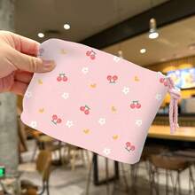 Bộ 4 mảnh vải họa tiết dâu tây anh đào, kích thước 7.87*7.87 inch, chất liệu polyester, thích hợp cho may vá, đồ thủ công DIY, làm ví búp bê, vải thêu. - mặc định - Xem 3