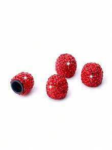 Diamond Studded Tire Valve Caps, Creative Tire Valve Stem Covers With Rhinestones, Car Accessories - Full Diamond - View 13