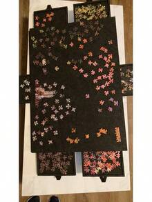 Senmeo Foldaway Felt Puzzle Mat (1000pcs), Portable Large Puzzle Board With 6 Color Drawers, Multi-Function Puzzle Table For Storage/Display/Playing, Gray - For 1500-piece Puzzles - View 4