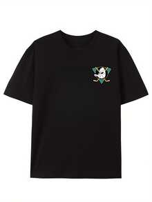 Replica American Sports Mens Graphic T-Shirts Ice Hockey Duck Logo, Retro Pattern T-Shirt, Interpretation Of Sports And Time-Round Neck, Classic Version, Soft And Comfortable, Unisex, Casual Style Of T-Shirt Collection, Micro-Elastic Fabric, Summer. - 黑色 - 查看 5