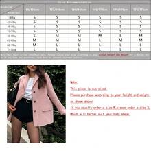 Áo khoác blazer dài tay dáng rộng thanh lịch kiểu Pháp dành cho nữ, chất liệu da lộn, thích hợp cho mùa thu/đông, áo khoác công sở, áo khoác thường ngày, áo khoác mùa hè, áo blazer nữ, áo khoác màu hồng. - Hồng - Xem 2