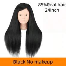 Đầu ma-nơ-canh nữ cao 26 inch, 85% tóc thật, 15% tóc tổng hợp, dùng để tập làm tóc giả, mẫu đầu để thực hành thiết kế tóc cho nhà tạo mẫu, kèm giá đỡ. - Xem 9