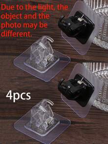 2个/4个/8个免钻孔窗帘杆支架，自粘式，无需钉子，可调节窗帘杆挂钩，适用于浴室、厨房、酒店等场所。 - 無色 - 查看 16