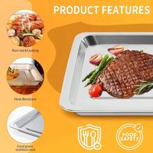 Convection Toaster Oven Parts BLACK DECKER 8 Slice Wide Convection Toaster Oven, 14.6*8.8 IN  Grill Pan Grill Plate Rack Tray Crisper Plate Accessories - 經典銀(430 級) - 查看 4