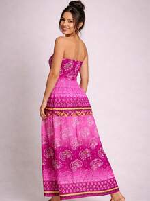 July Strapless Tropical Dress In Various Prints, 2025 Collection - hoa hồng mùa xuân - Xem 5