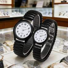 XAPWV Minimalist Versatile Round Quartz Couple Watch, Elastic Strap, Arabic Numeral Dial, Suitable For Daily Commute And Gift Giving - Multicolor - View 3