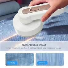 Set de cortador de pelusas recargable por USB, cortador de pelusas recargable por USB para jerséis, cortador portátil de pelusas para ropa, muebles, camas y sofás - Blanco - Ver 2