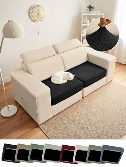 1 vỏ đệm ghế sofa kẻ sọc, phù hợp cho mọi mùa, vỏ đệm sofa co giãn hiện đại tối giản, chống trầy xước, chống trượt, chống bụi, có thể giặt, thích hợp cho phòng khách, phòng ngủ, phòng học, màu xám nhạt, xám đậm.