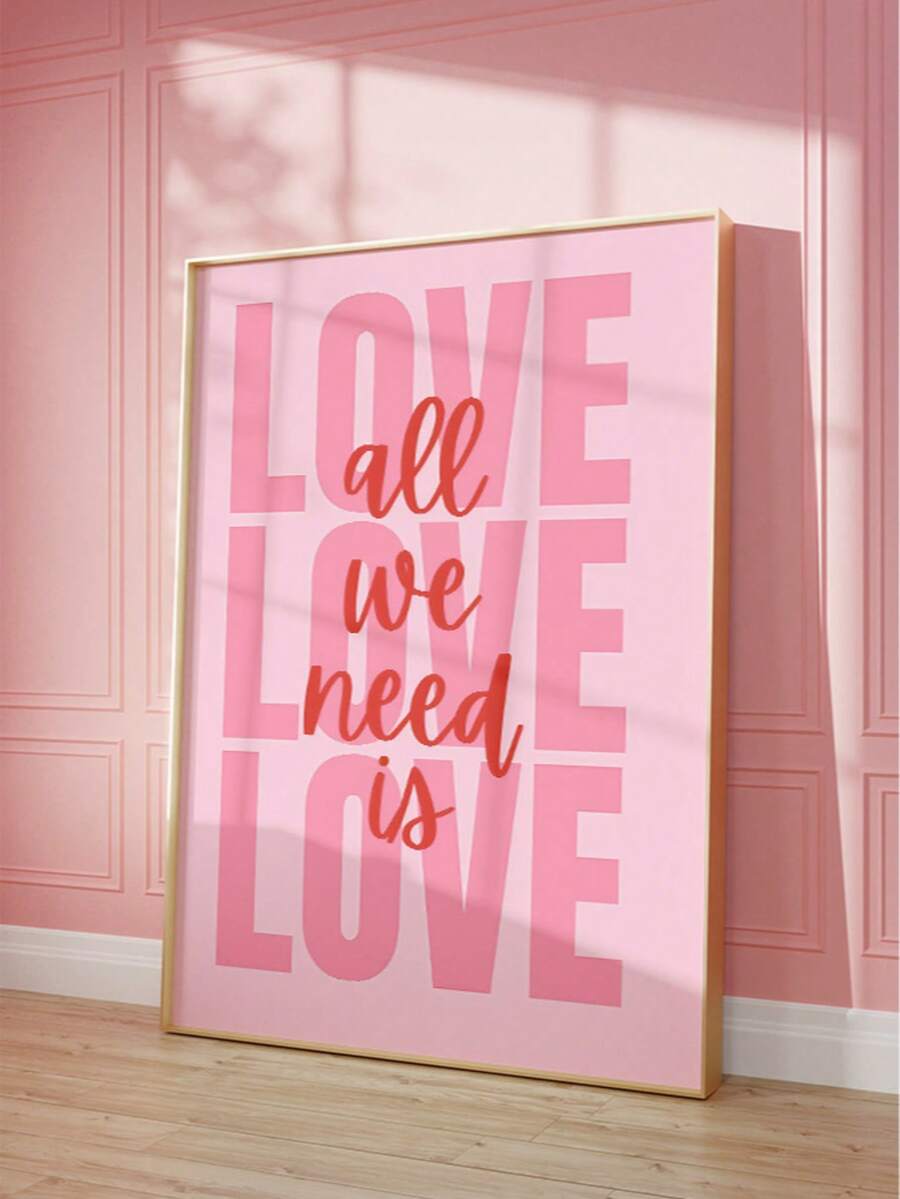 1 pieza Póster de arte de pared en lienzo sin marco, rosa lindo, femenino, elegante. Adecuado para decorar salas de estar, dormitorios y dormitorios. - Fuente - Ver 1