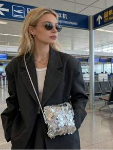 Túi đeo chéo lấp lánh đính sequin dành cho nữ, túi xách nhỏ lấp lánh dự tiệc với dây đeo mỏng có thể điều chỉnh, túi đeo chéo lấp lánh cho tiệc tùng, câu lạc bộ và hẹn hò. - Nhiều màu - Xem 8