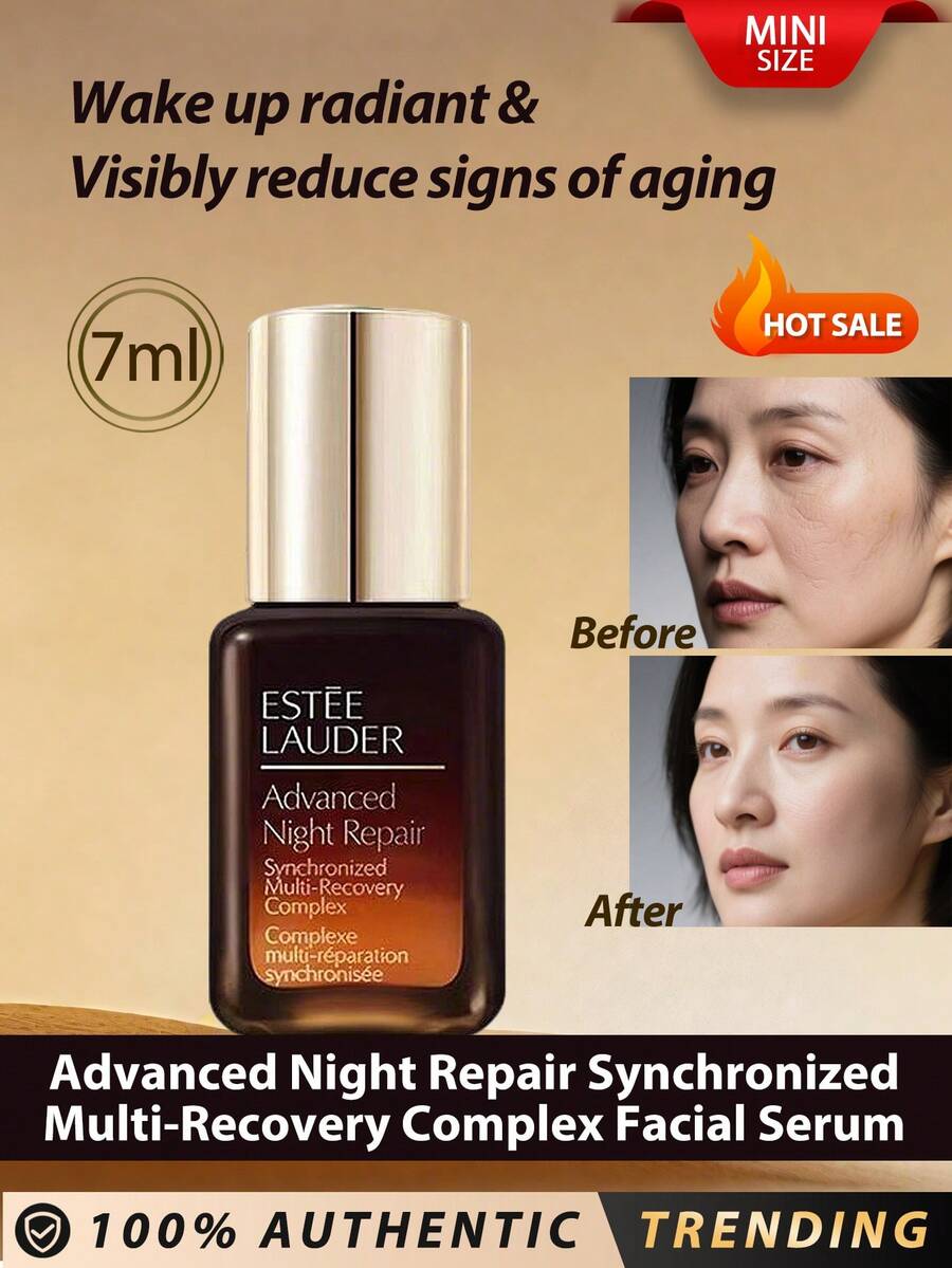 Estée Lauder Estee Lauder [Mini] Advanced Night Repair Synchronized Multi-Recovery Complex Facial Serum 7ml / Wake Up Radiant & Visibly Reduce Signs Of Aging / Serum For All Skintypes, Including Sensitive Skin / Face Serum With Exclusive Night Peptide,Hyaluronic Acid And Anti-Oxidant Power / Ideal For Multiple Signs Of Aging & Visible Age Prevention With Anti-Oxidant Protection & Loss Of Firmness, Tone, Lines, Wrinkles, Unevenskintone & Dullness, Dehydration-Includes Hyaluronic Acid - New 7ml - 查看 1